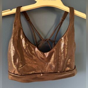 Athleta Solace Bra A-C - Toasted Brown Shine